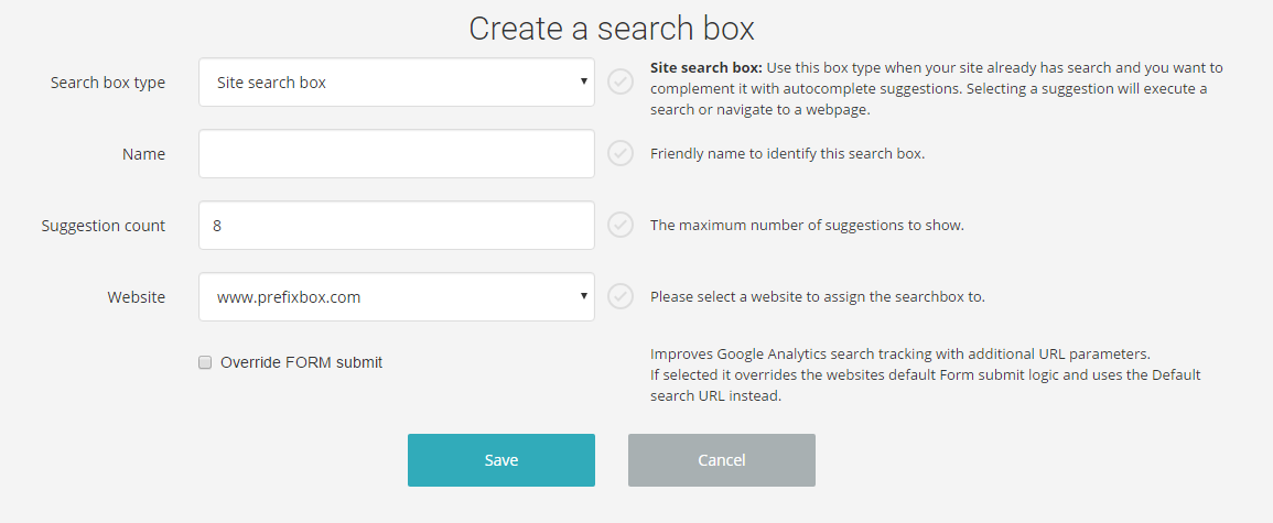 Create search box